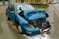 Car Accident of Blue Car
