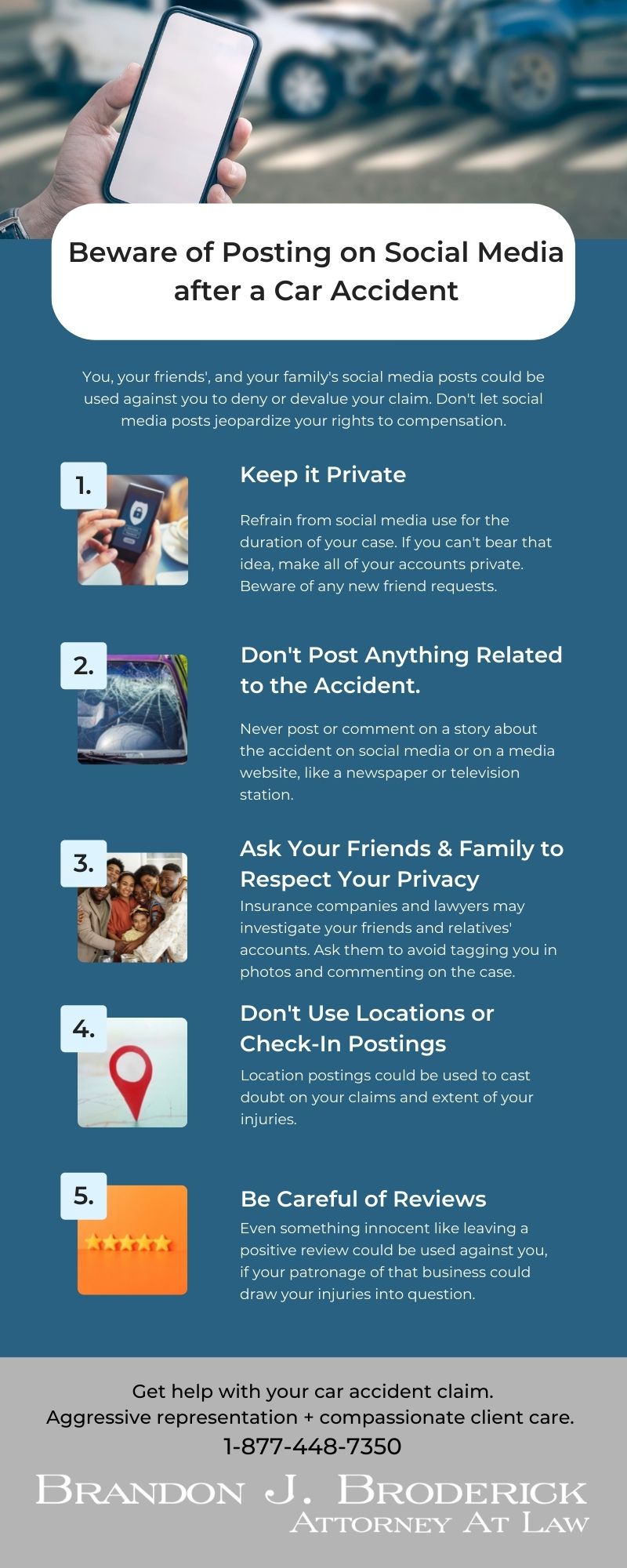 Posting on social media after a car accident can jeopardize your claim