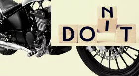 Do's and Don'ts with motorcycle in background 