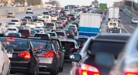 car backed up on a New Jersey highway during Memorial Day weekend