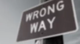 wrong way sign