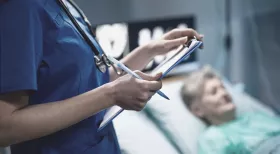 Woman seeing doctor after slip and fall in NY