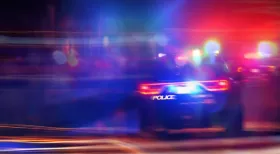 police car after a hit and run in PA