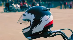 Motorcycle helmet on New Jersey rider PIP insurance