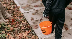 pedestrians on halloween