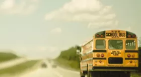 New Jersey school bus on highway