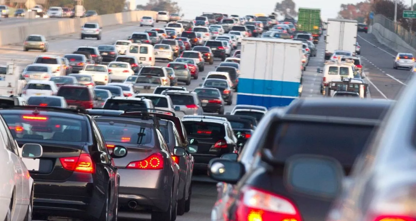 car backed up on a New Jersey highway during Memorial Day weekend