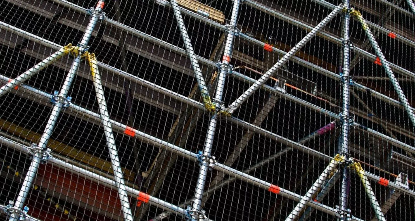 scaffolding on a New York building