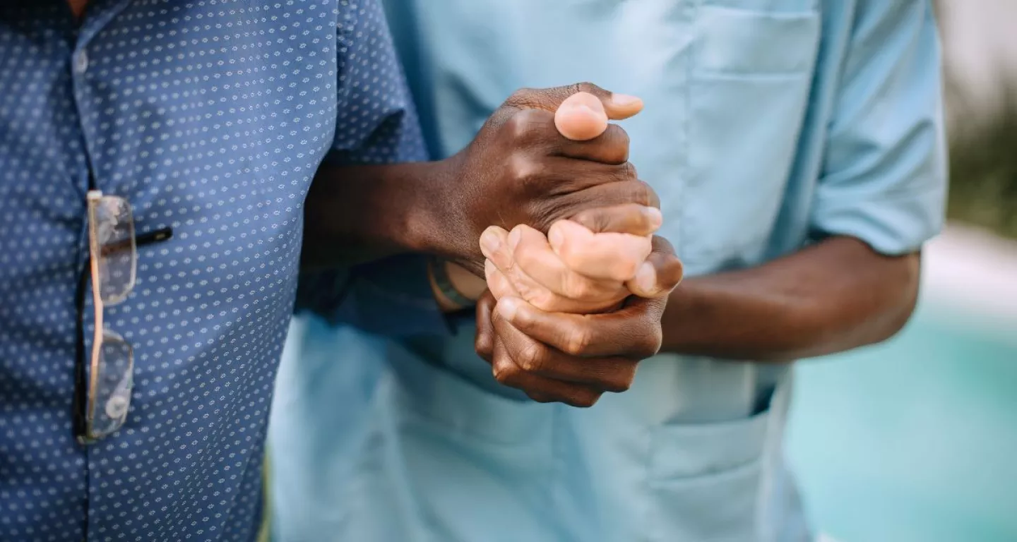 Nurse at NJ nursing home caring for patient